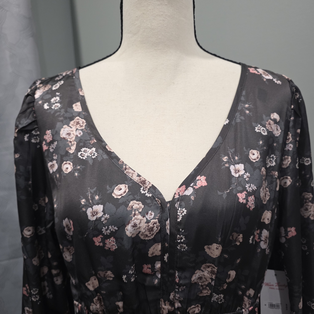 Lucky Brand.Long sleeve floral midi dress - Picture 10 of 11